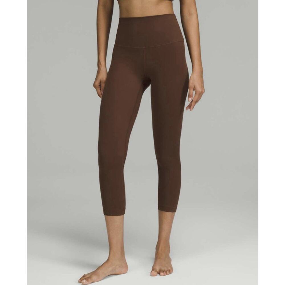 Lululemon Align High Rise Crop 23" Leggings Women 6 Java Brown Yoga Athleisure